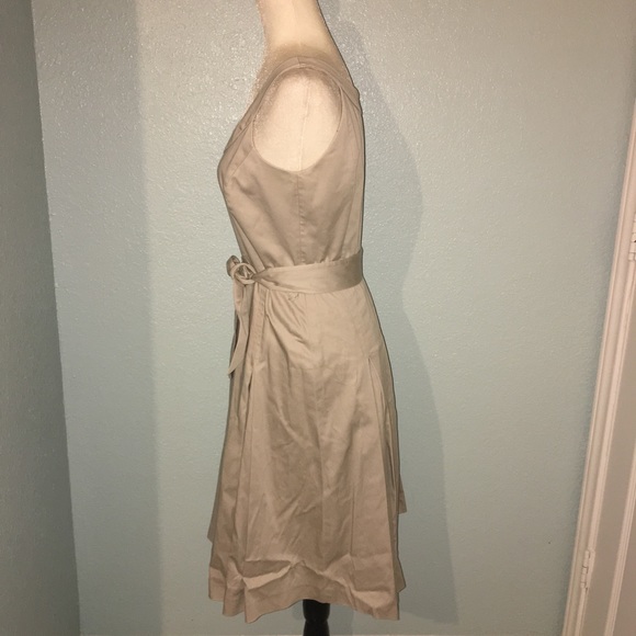 Calvin Klein Belted Pleated Dress Khaki A-Line - Picture 4 of 4